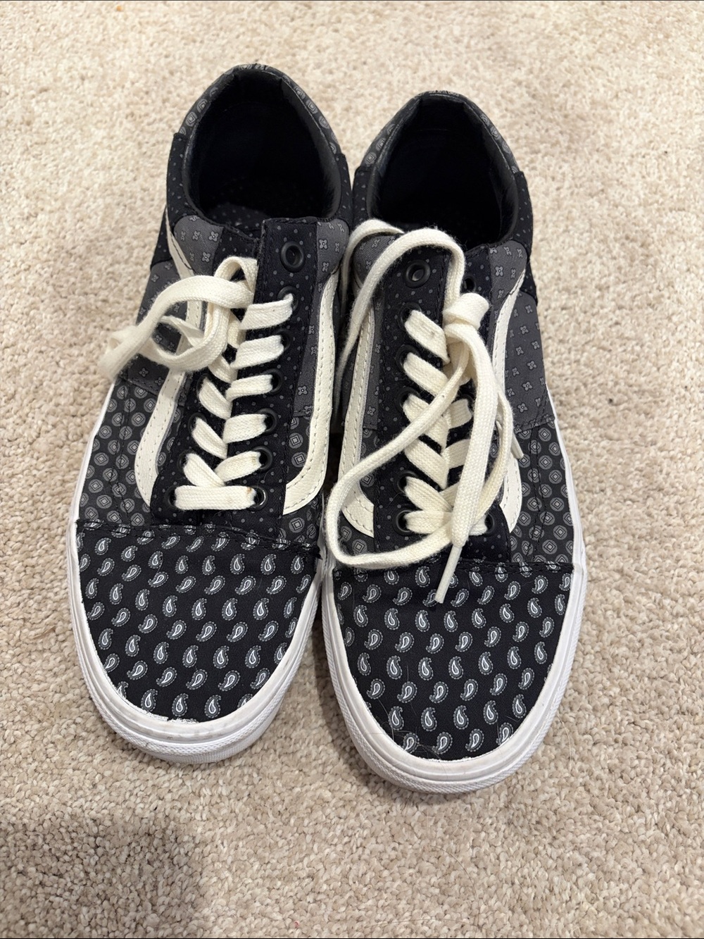 Vans Old Skool Black Paisley with Cream Laces